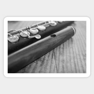 Close up of a traditional wooden flute on a table Sticker